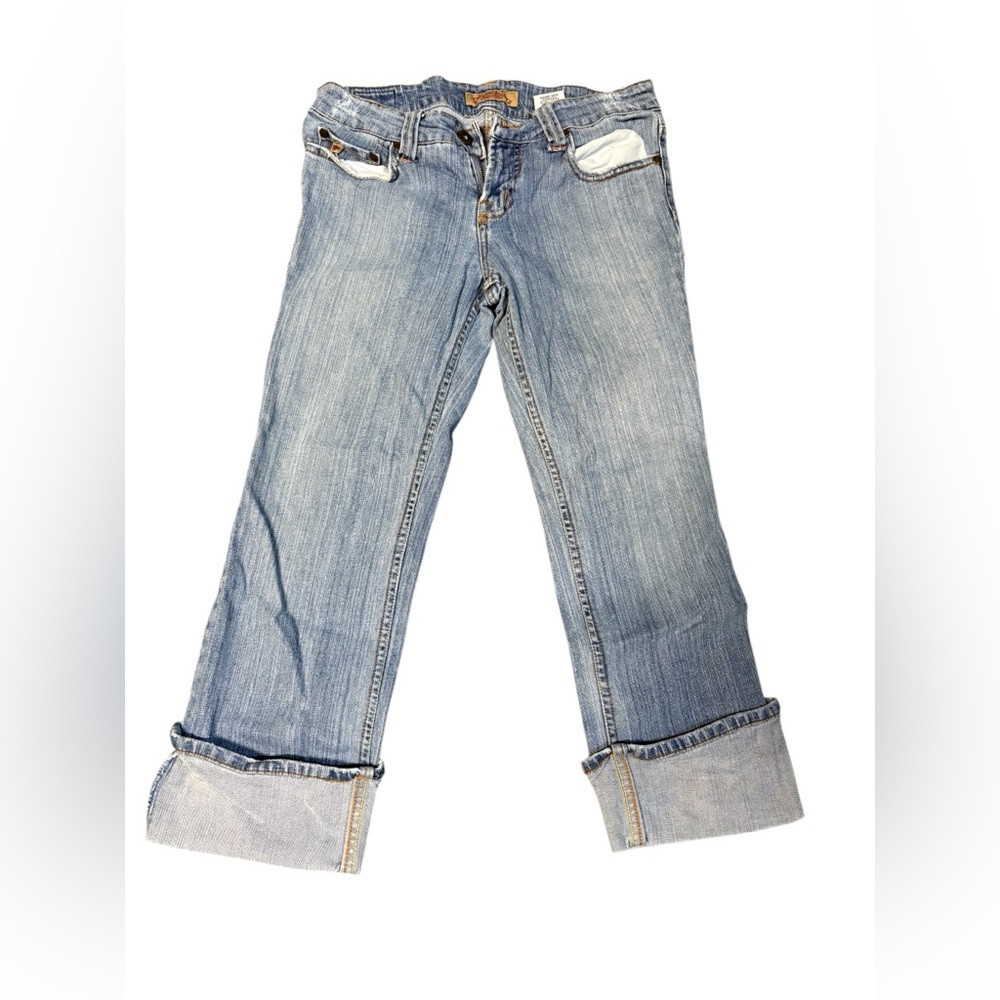 Paris Blues vintage Light Blue‎ Capris cuffed hems Jeans size 5